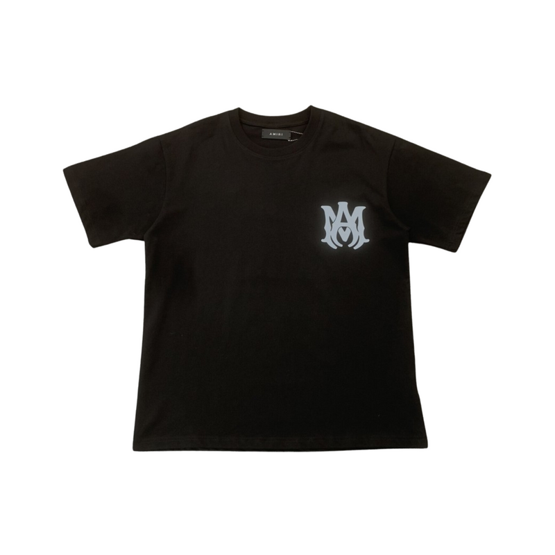 Camiseta Amiri Basic Logo Black em fundo branco