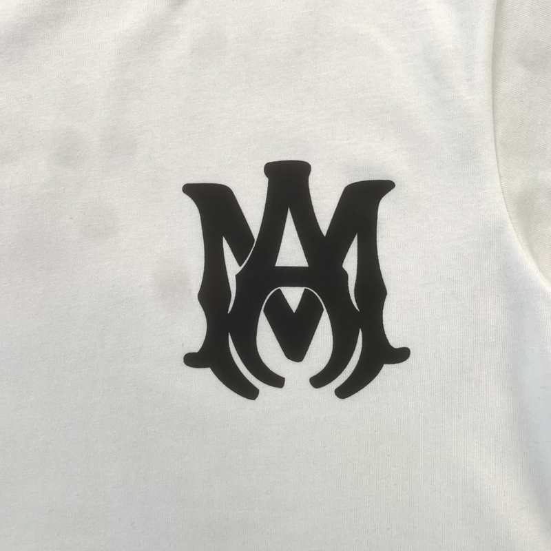 Camiseta Amiri Basic Logo White zoom frente logo baixo