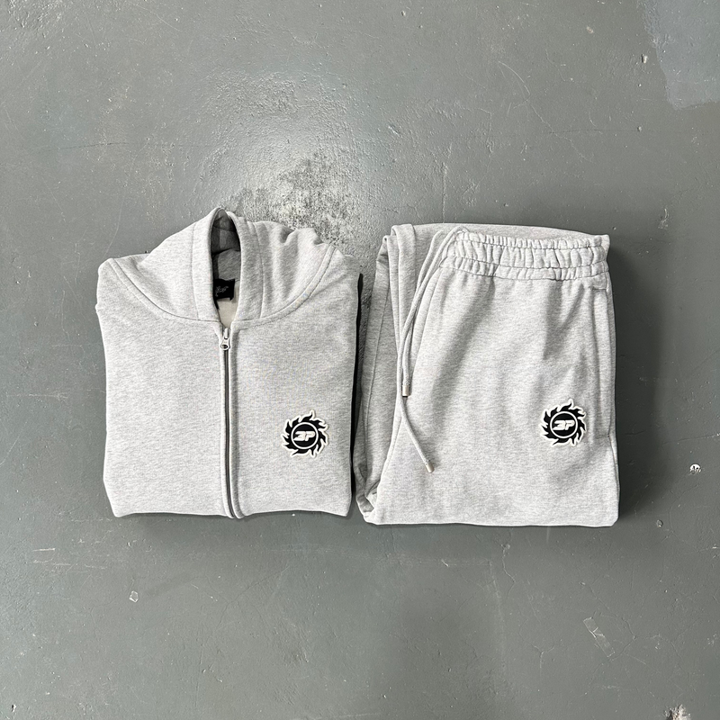 Conjunto Broken Planet Sun Heather Grey Jaqueta e Calça em fundo real