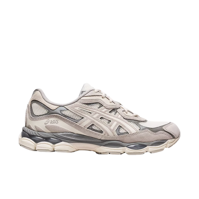 Tênis Asics Gel NYC Oyster Grey em fundo branco